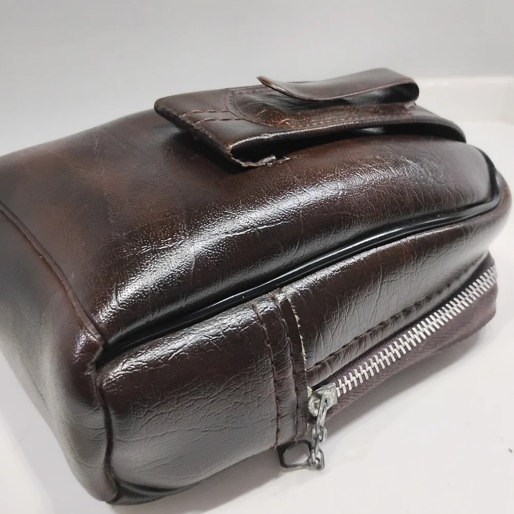 Vtg Wo/Men's Leather Belt Pouch Clip-on Waist Bag Soft 100% Cashmere Inside Nice